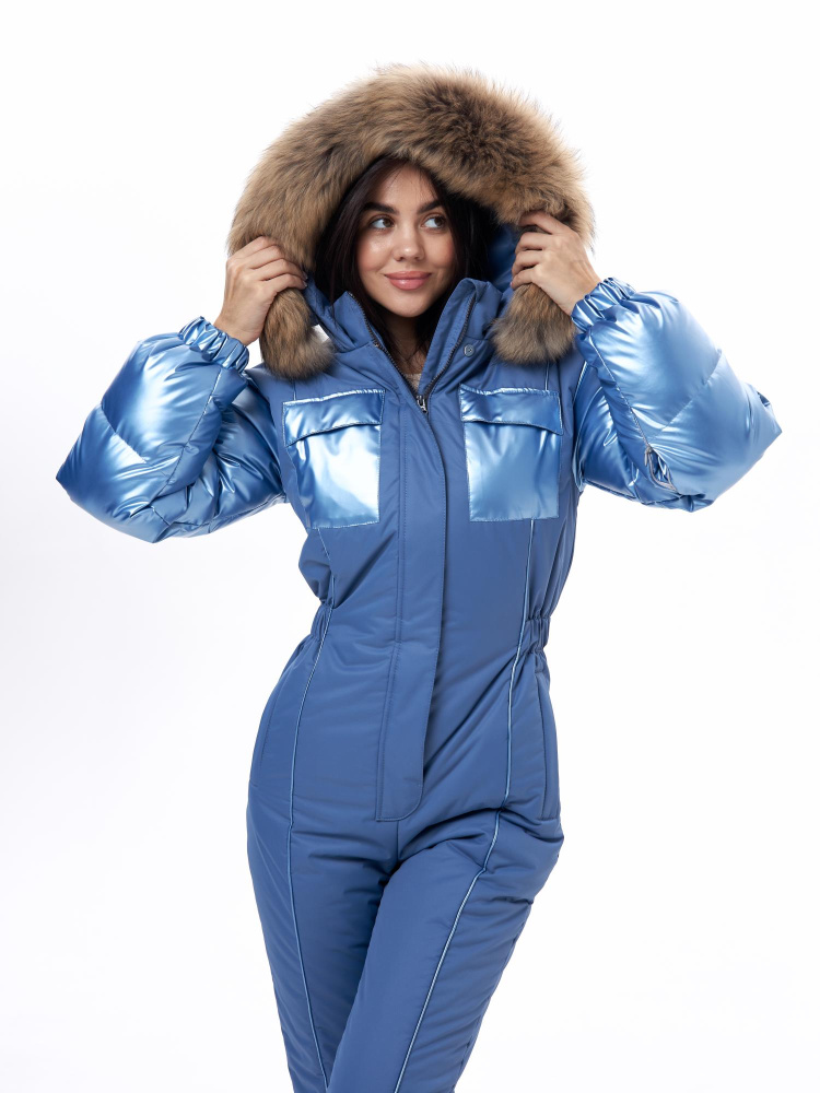 Комбинезон женский зимний Бонклер  Васильковый