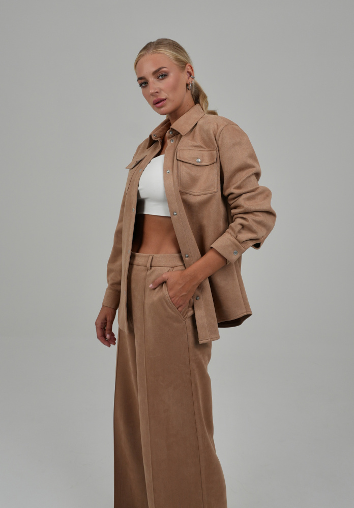 Костюм женский (рубашка+брюки) оттенок Бронза