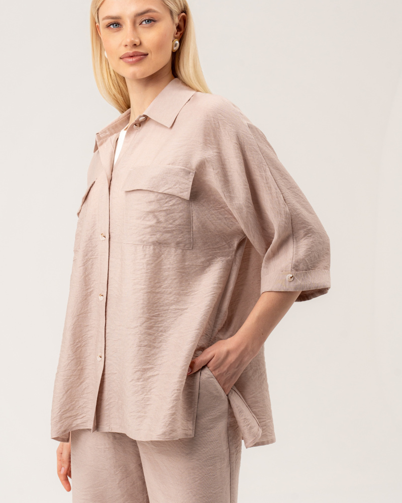Женская рубашка оттенок Пудра