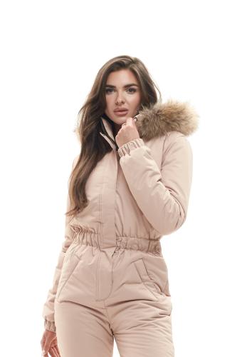 Комбинезон женский зимний Приталенный - Панакота