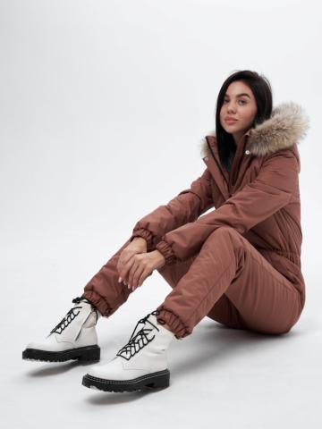 Комбинезон женский зимний Приталенный Макарун