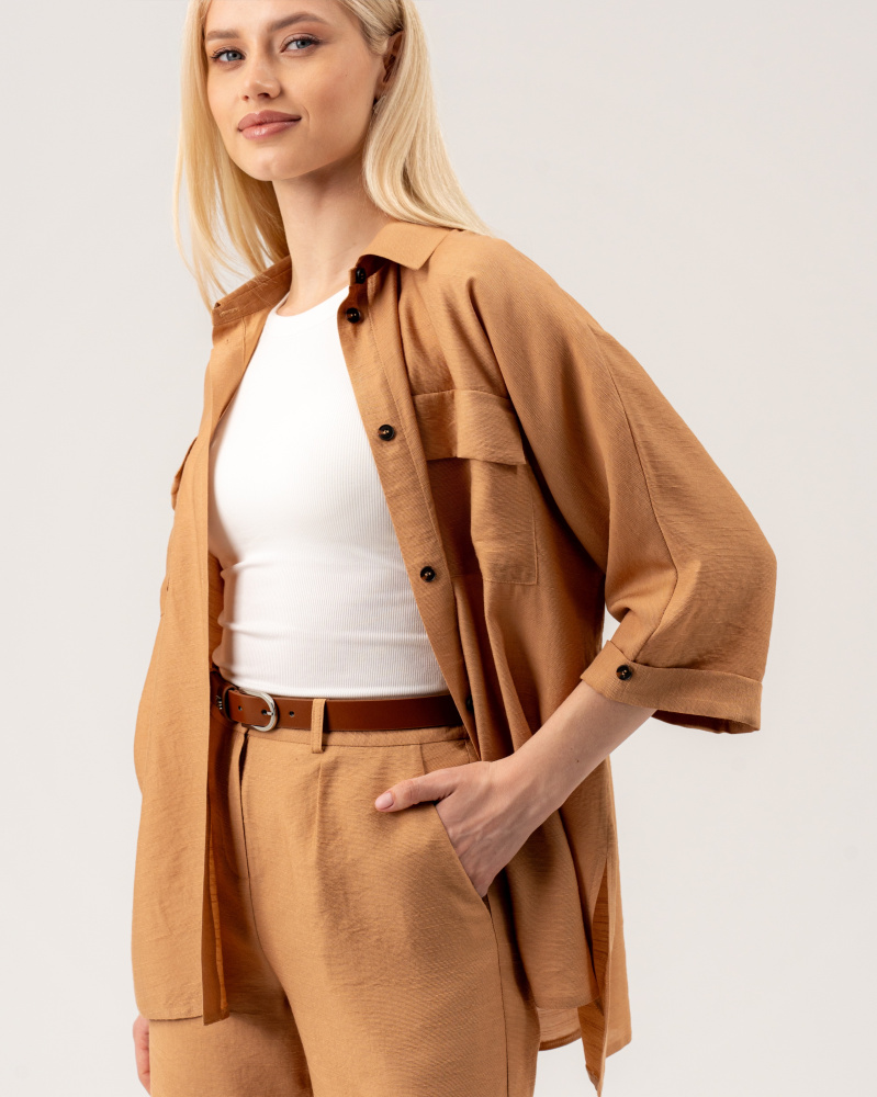 Женская рубашка оттенок Песочный