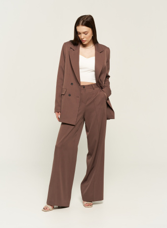 Костюм женский (жакет+брюки) оттенок Кофе