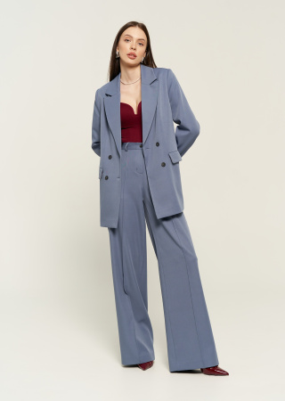 Костюм женский (жакет+брюки) оттенок Голубой