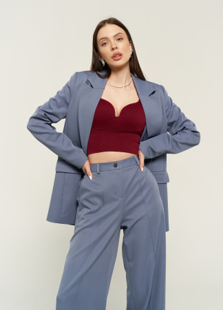 Костюм женский (жакет+брюки) оттенок Голубой