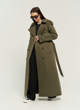Женское утепленное Пальто оттенок Хаки