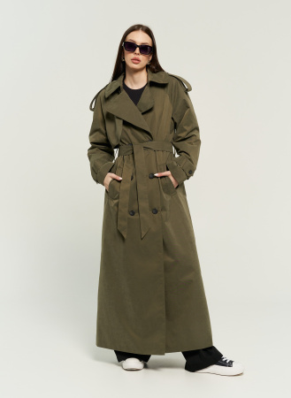 Женское утепленное Пальто оттенок Хаки