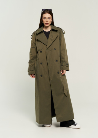 Женское утепленное Пальто оттенок Хаки