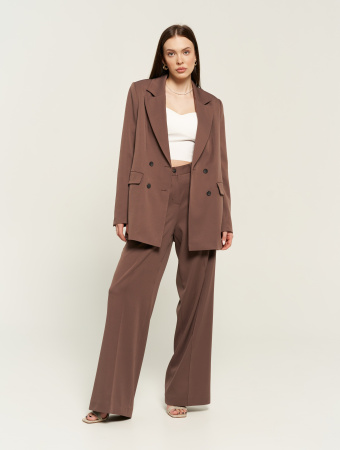 Костюм женский (жакет+брюки) оттенок Кофе