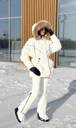 Брюки горнолыжные женские оттенок Молоко