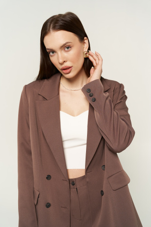 Костюм женский (жакет+брюки) оттенок Кофе