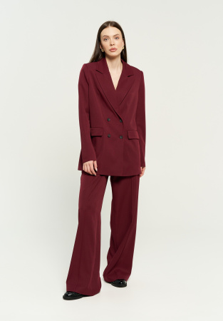 Костюм женский (жакет+брюки) оттенок Бордо