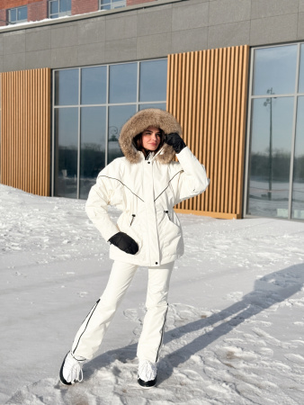 Брюки горнолыжные женские оттенок Молоко