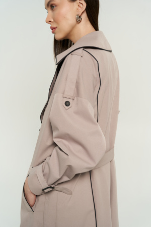 Женский тренч с кантами оттенок Тауп