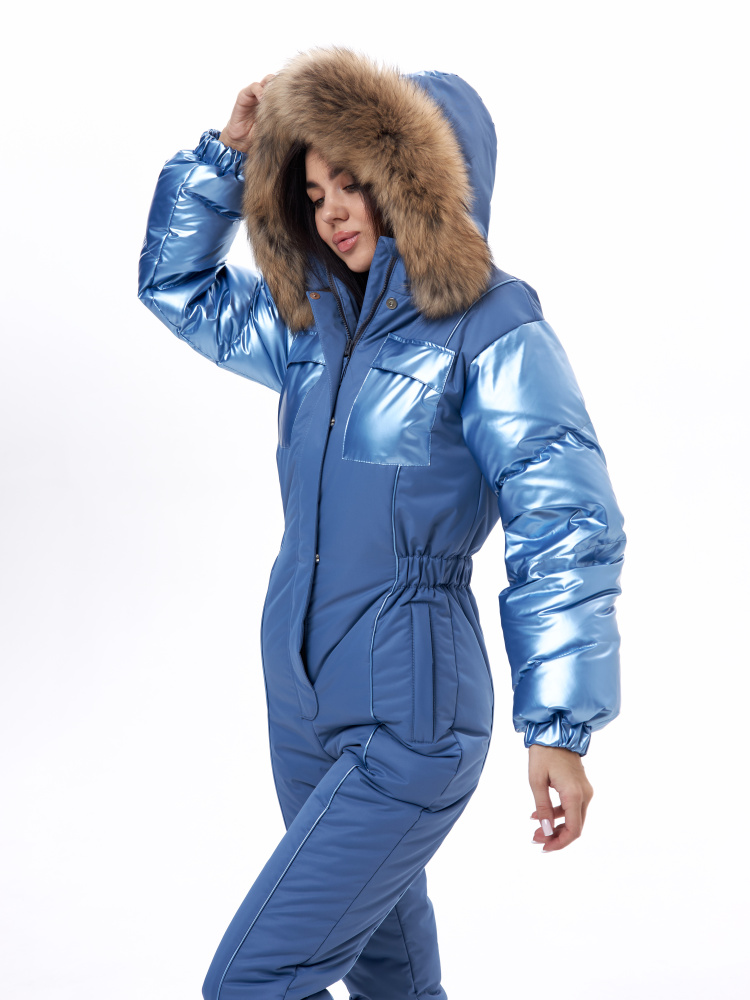 Комбинезон женский зимний Бонклер  Васильковый