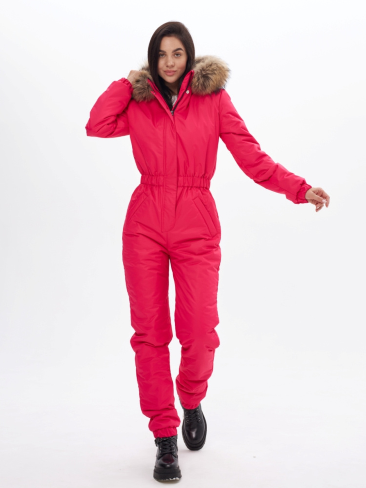 Комбинезон женский зимний Приталенный Малина