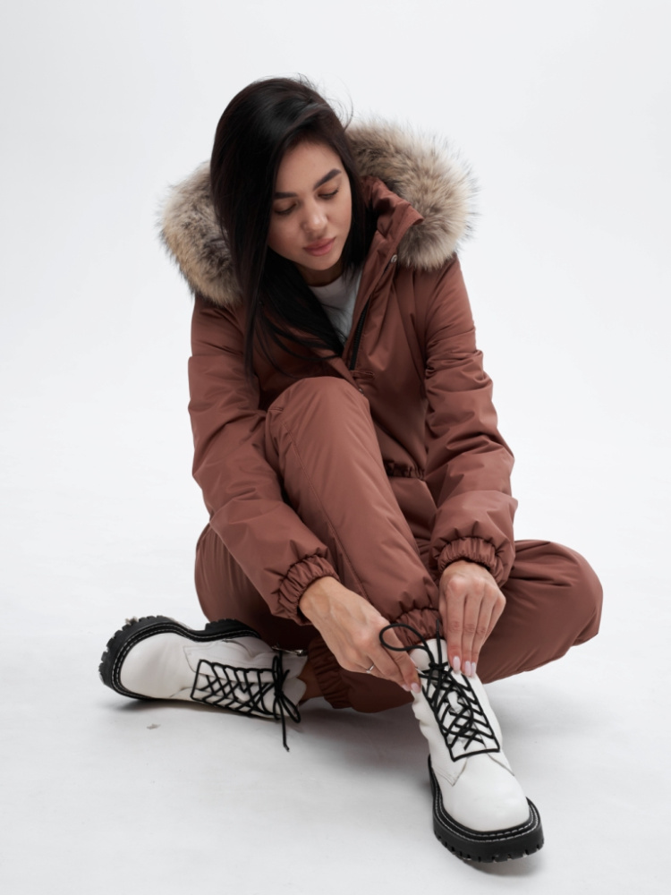 Комбинезон женский зимний Приталенный Макарун